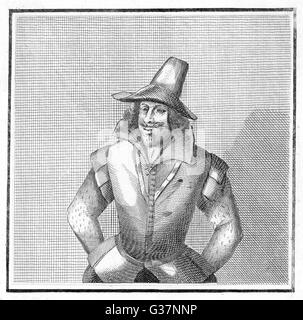 Guy Fawkes-  English conspirator and  gunpowder plotter.    1606 Stock Photo