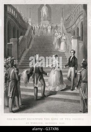 King Louis Philippe, Queen Victoria and Prince Albert in the royal Stock Photo - Alamy