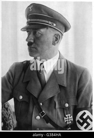German politician and leader, Adolf Hitler.     Date: 1935 Stock Photo