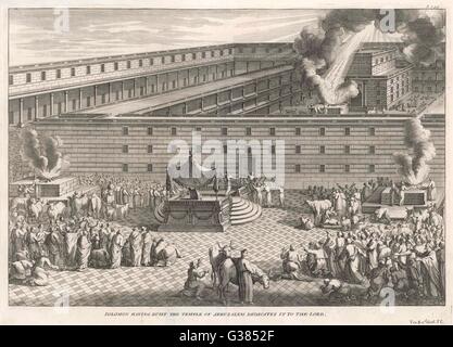 Solomon having built the Temple of Jerusalem dedicates it to the Lord ...