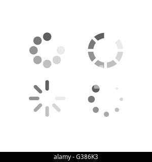 Loading symbols set. Round shape. Computer interface. Download process ...