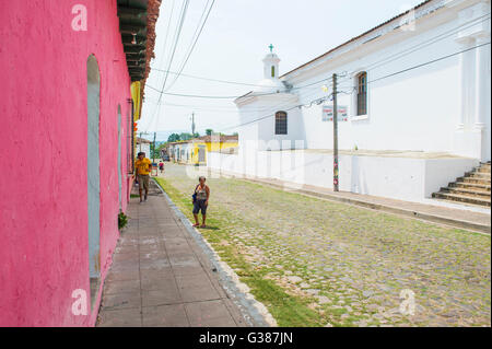 Street view of Suchitoto El Salvador Stock Photo