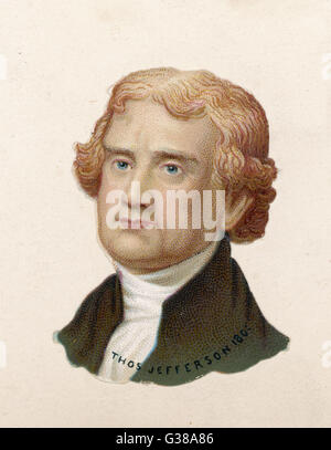 THOMAS JEFFERSON  US president  1801 - 1809       Date: 1743 - 1826 Stock Photo