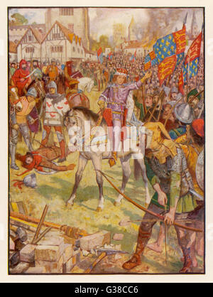 King Richard II and the Peasants Revolt Stock Photo