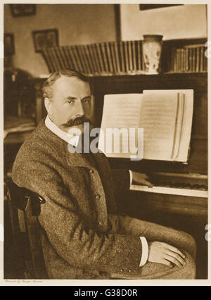 EDWARD ELGAR  Composer at the piano, c1911.        Date: 1857 - 1934 Stock Photo