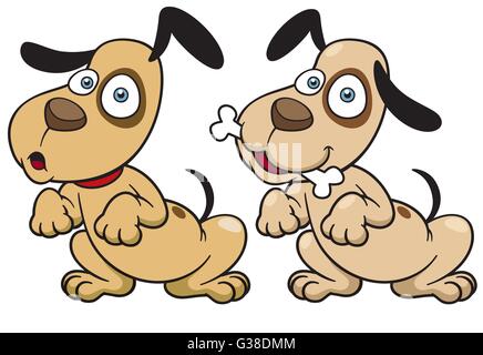 Vector illustration. Cute cartoon vector puppy dog Stock Vector Image ...