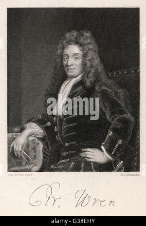 SIR CHRISTOPHER WREN  The architect of St Paul's  Cathedral       Date: 1632 - 1723 Stock Photo