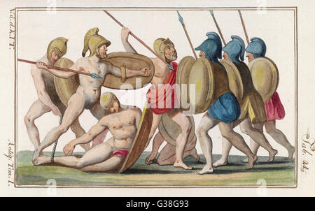 ANCIENT GREEK SOLDIERS Stock Photo