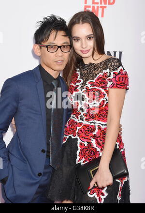 Hollywood, California. 7th June, 2016. HOLLYWOOD, CA - JUNE 07: Writer/director/producer James Wan (L) and actress Ingrid Bisu attend the premiere of 'The Conjuring 2' during the 2016 Los Angeles Film Festival at TCL Chinese Theatre IMAX on June 7, 2016 in Hollywood, California. | Verwendung weltweit © dpa/Alamy Live News Stock Photo