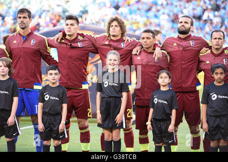 Philadelphia, Pennsylvania, USA. 9th June, 2016. Members of the Venezuela team during the opening ceremony at Copa America match held at Lincoln Financial Field in Philadelphia Pa Credit:  Ricky Fitchett/ZUMA Wire/Alamy Live News Stock Photo