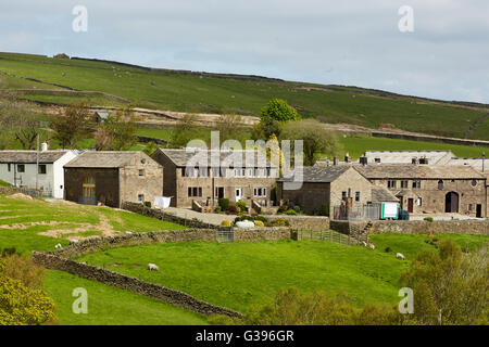 Farm house buildings Holmfirth  Holme Valley, within the Metropolitan Borough of Kirklees, West Yorkshire, England from Cliffe L Stock Photo