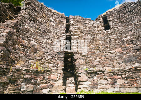 An image of the inside area of Dun Troddan, an Iron Age Broch near Glenelg, Lochalsh, showing the structure of the building. Stock Photo