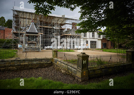 Wythenshawe Hall fire damaged   16th-century medieval timber-framed historic house and former manor house in Wythenshawe Park, M Stock Photo