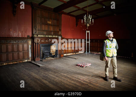 Wythenshawe Hall fire damaged   16th-century medieval timber-framed historic house and former manor house in Wythenshawe Park, M Stock Photo