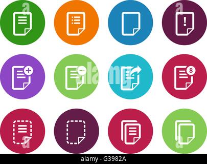 Notepad Document file and Note circle icons. Stock Vector