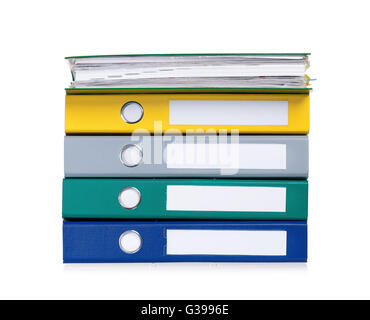 Colorful business file folders Stock Photo