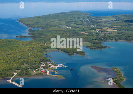 Aerial view of Washington Island, Door County, Wisconsin. Stock Photo