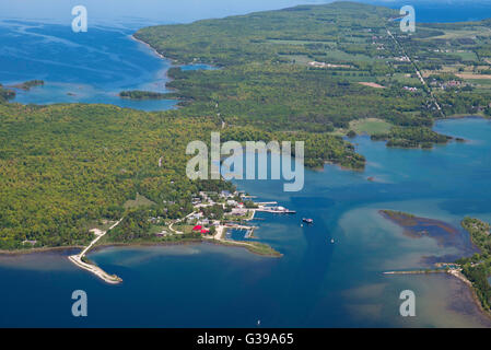 Aerial view of Washington Island, Door County, Wisconsin. Stock Photo