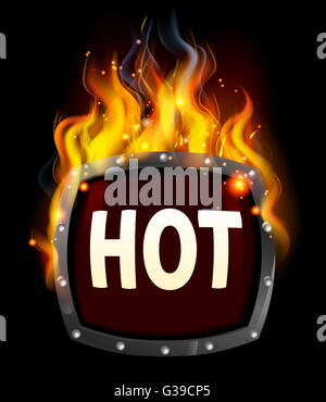 A hot flaming fire sign design element illustration Stock Photo