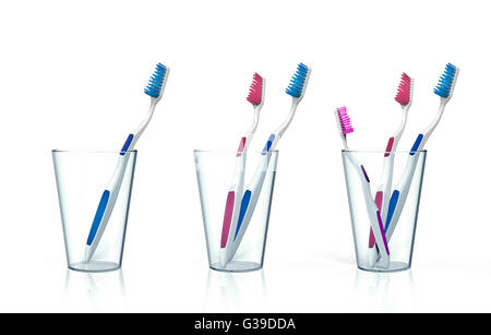 toothbrush in glass isolated on white background Stock Photo - Alamy