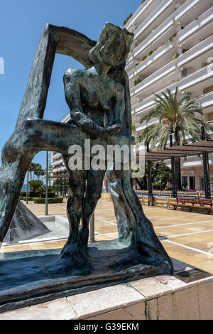 Gala at the Window Statue by Salavador Dali in Marbella Stock Photo
