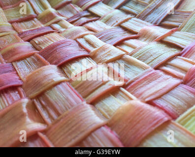 Woven rhubarb lattice Stock Photo
