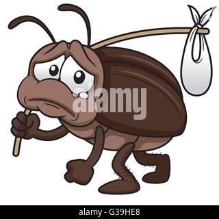 Vector illustration of Cockroach Cartoon get out Stock Vector