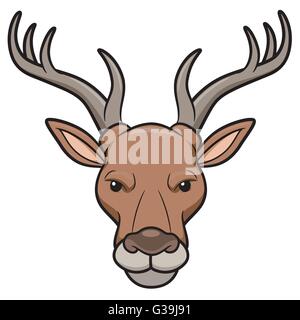 Vector of deer head design on white background. Easy editable layered ...