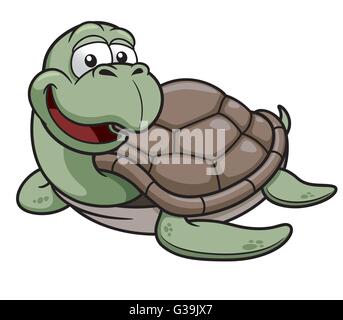 Cute cartoon sea turtle. Vector illustration Stock Vector Image & Art ...