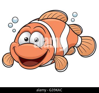 Vector illustration of Happy Clownfish Cartoon Stock Vector