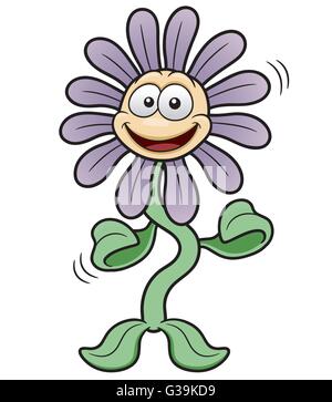 Vector illustration of Cartoon flower dance Stock Vector