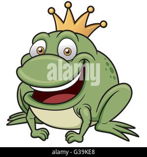 vector illustration of Cartoon Frog prince Stock Vector