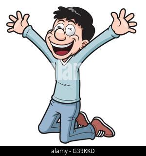 Vector illustration of Happy man Cartoon Stock Vector