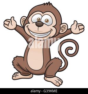 Vector illustration of Cartoon Monkey Stock Vector