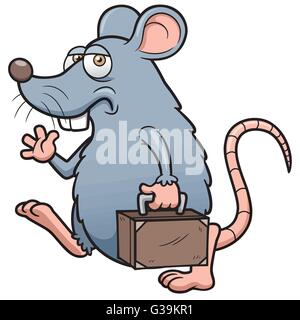 Vector illustration of Cartoon rat get out Stock Vector