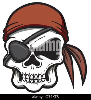 Vector illustration of Pirate skull Stock Vector