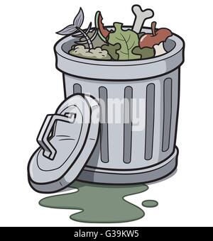 Vector illustration of Trash can Stock Vector