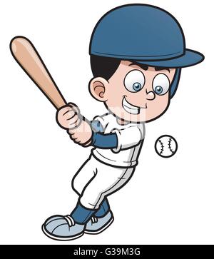 Vector illustration of Cartoon Baseball Player Stock Vector