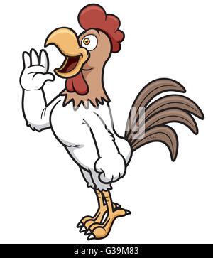 Vector illustration of Rooster crows Cartoon Stock Vector