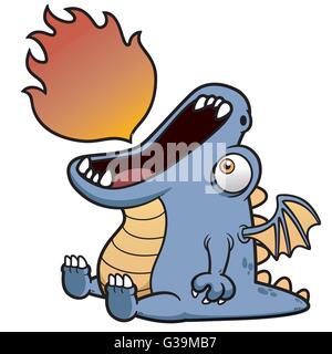 Vector illustration of Dragon Cartoon Stock Vector