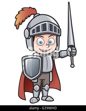 Vector illustration of Cartoon Knight Stock Vector