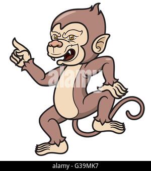 Vector illustration of Cartoon Monkey Stock Vector