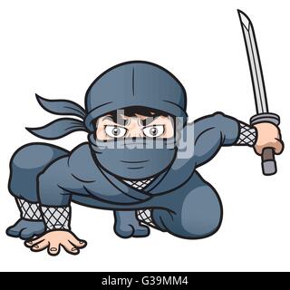 Vector illustration of Cartoon Ninja Stock Vector