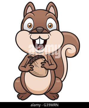 Vector illustration of Cartoon Squirrel Stock Vector