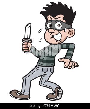 Vector illustration of Cartoon Thief Stock Vector