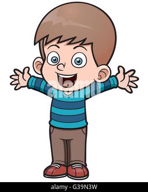 Vector illustration of Happy boy cartoon Stock Vector