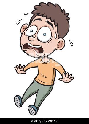 Vector illustration of Cartoon Man scared Stock Vector