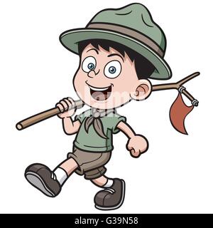 Vector illustration of boy scout cartoon Stock Vector