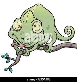 Vector illustration of Cartoon Chameleon Stock Vector