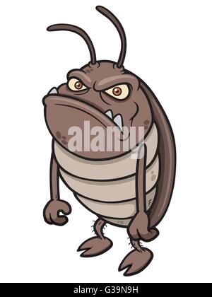 Vector illustration of Cartoon Cockroach Stock Vector